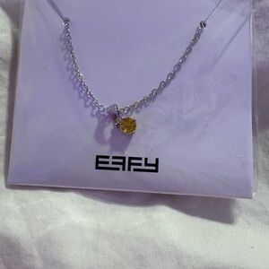 Silver Necklace with Yellow Pendant Effy